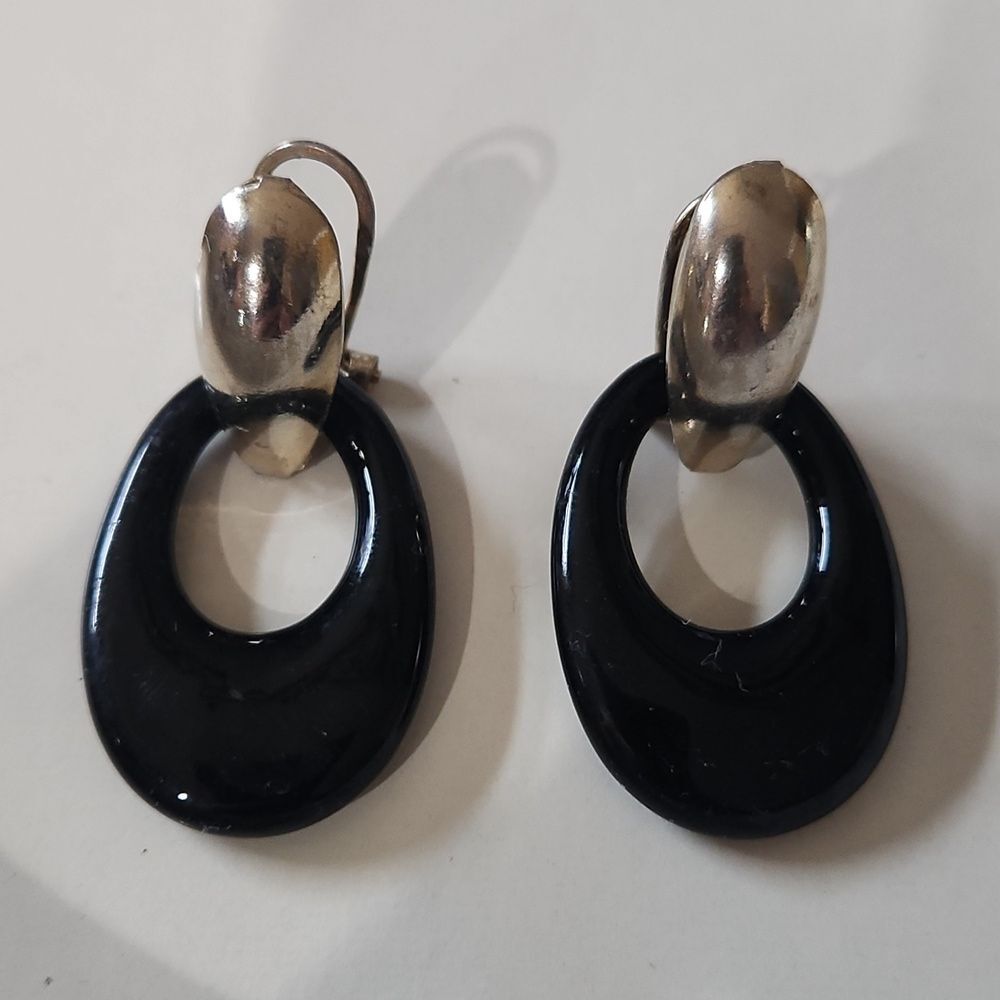 Vintage Black Stone Earrings